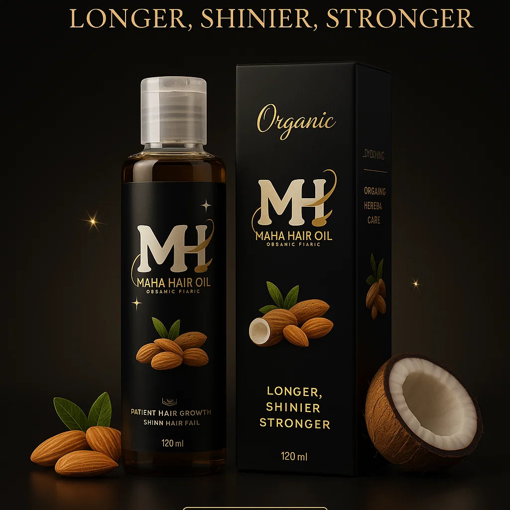 Maha Hair Oil – Organic Herbal Solution for Long, Strong & Shiny Hair (120ml)